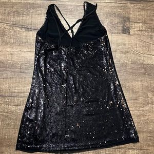 Beautiful fun NEW mini dress / black and rose combo